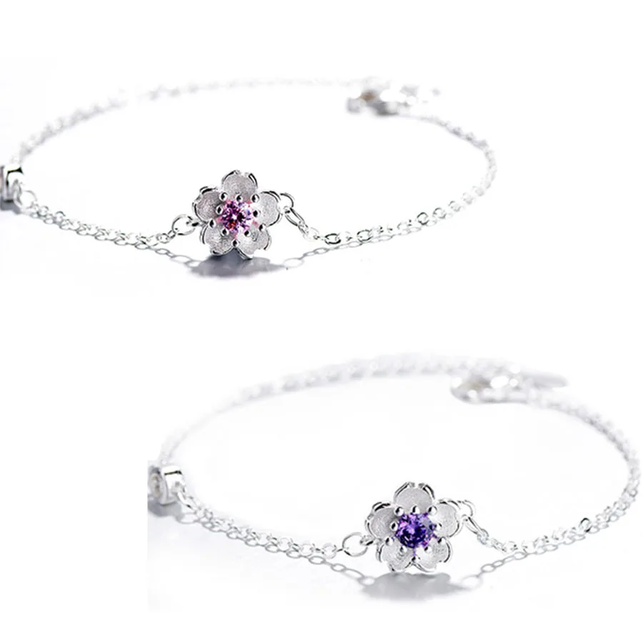 Модный красивый подарок регулируемые браслеты-манжеты с цветком вишни красные