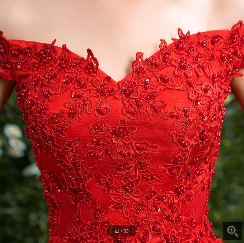 Robe de mariage Красные кружевные короткие свадебные платья недорогие маленькие