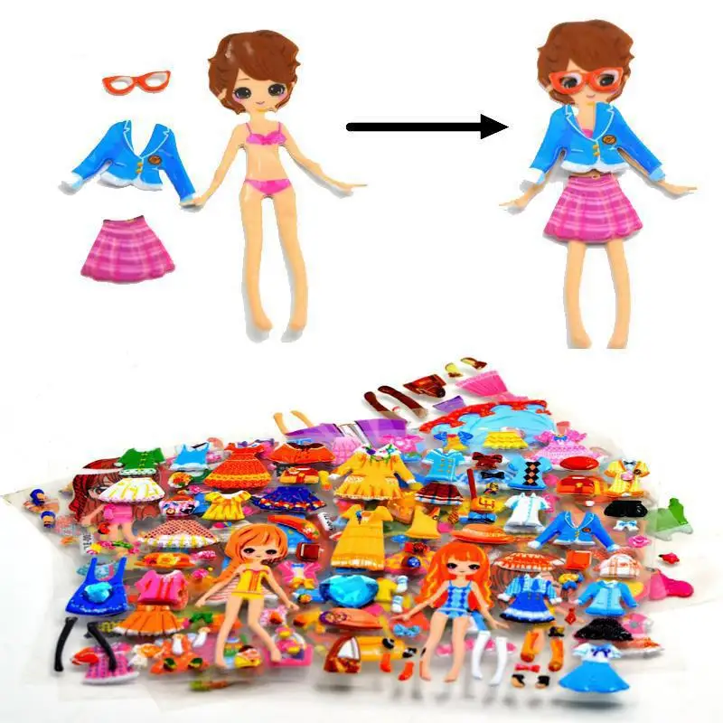 1 шт. 3D наклейки на одежду для девочек 20 см х 15 7 см|girls changing clothes|change clothes stickersstickers