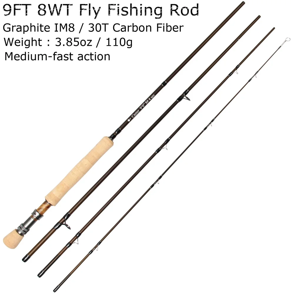 3/5/8WT Fly графитовая Удочка IM 8/30 T углеродного волокна матовый коричневый Удочка на станке катушкодержатель& древесина вставка - Цвет: Красный