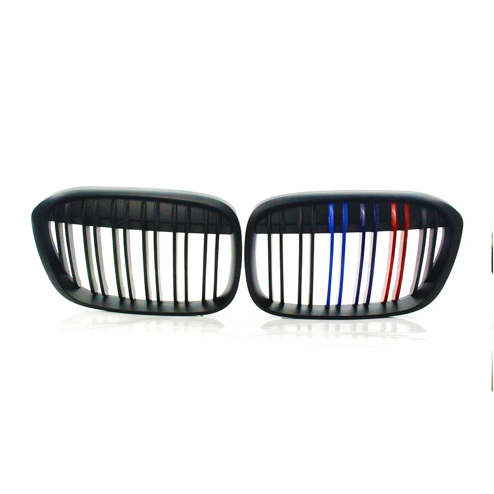 

Matte Black M-Color Dual Line Front Kidney Grill Grille Hood For BMW X-Series F48 F49 X1 16-17 2016 2017 Left Right Side