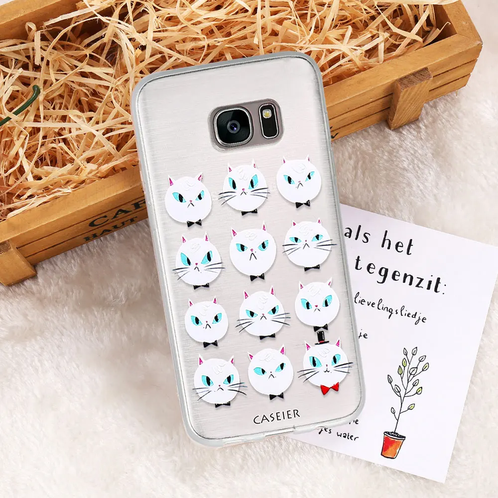 CASEIER 3D чехол для телефона с кошкой Samsung S8 мягкие силиконовые чехлы из ТПУ S6 S7 Edge Plus