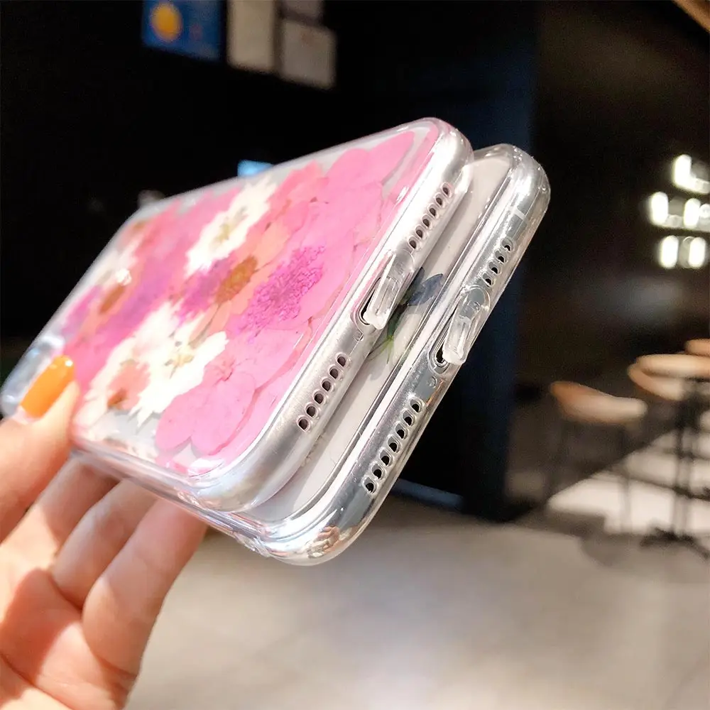 KISSCASE настоящий высушенный цветочный чехол для телефона iPhone 7 8 Plus X XR XS MAX мягкие