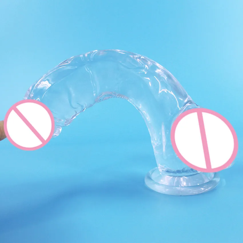 Супер большой фаллоимитатор Прозрачный Пенис на присоске реалистичный женский