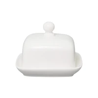 quail 4 inch butter boxceramic butter platewhitewith lidcheese storage tray butter dish