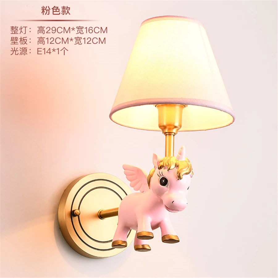 Lovely Art Deco Resin Single Horned Beast Wall Lamp for Children Room Corridor Living Creative Decoration Sconce Light | Лампы и