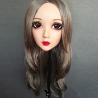 wei 04 gurglelove female sweet girl resin half head kigurumi bjd mask cosplay japanese anime role lolita mask crossdress doll