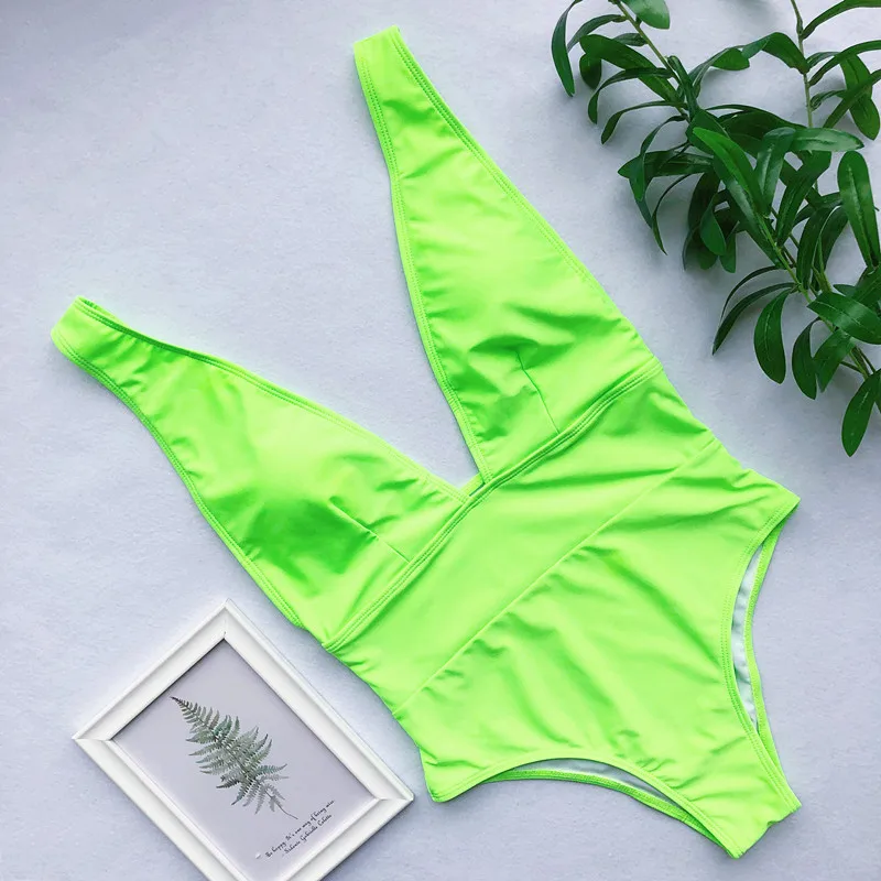 8 Peachtan Maillot de bain femme купальники женские боди Цельный купальник монокини с глубоким v-образным вырезом бикини пуш-ап - Цвет: 8