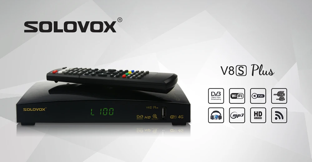 SOLOVOX V8S плюс спутниковый ТВ приемник 2USB поддержка Biss ключ веб-ТВ домашний кинотеатр Поддержка CCCAM, колесо ТВ YOUTUBE YOUPORN DLAN