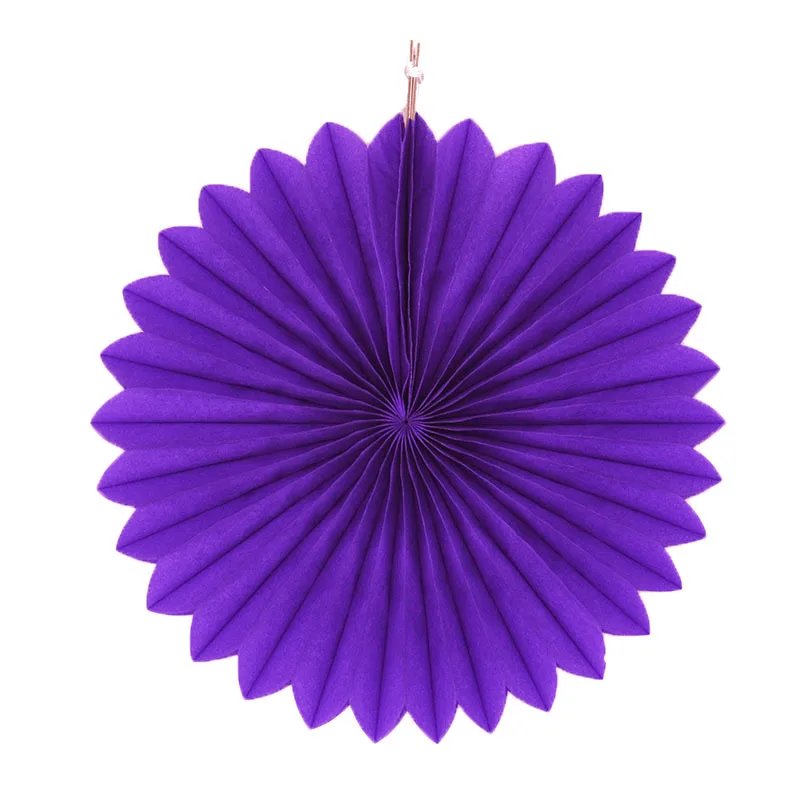 Purple "-12" декоративные бумажные Цветочные бумажные поделки бумажные вентиляторы DIY подвесные вентиляторы для свадьбы, дня рождения, вечеринки, детского праздника - Цвет: Purple