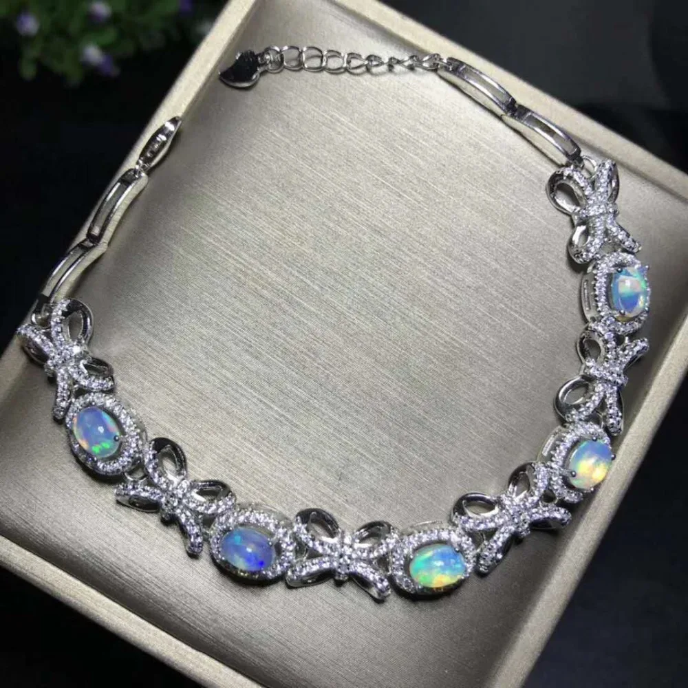 100% NATURAL ETHIOPIAN WELO FIRE OPAL CABOCHON Bracelet 4*6mm | Stones