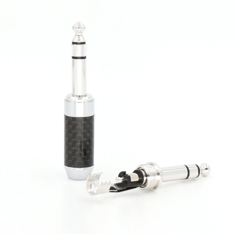 B601 родиевое покрытие корпуса из углеродного волокна 6 35 мм стерео штекер Jack|rhodium