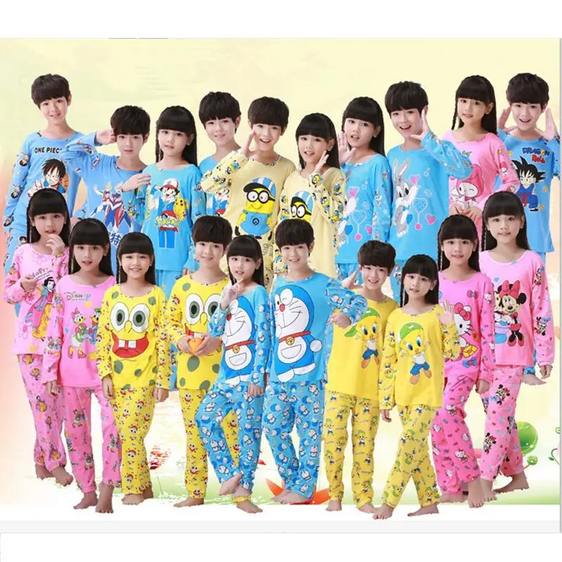 Детская пижама для мальчиков и девочек с мультипликационными аппликациями