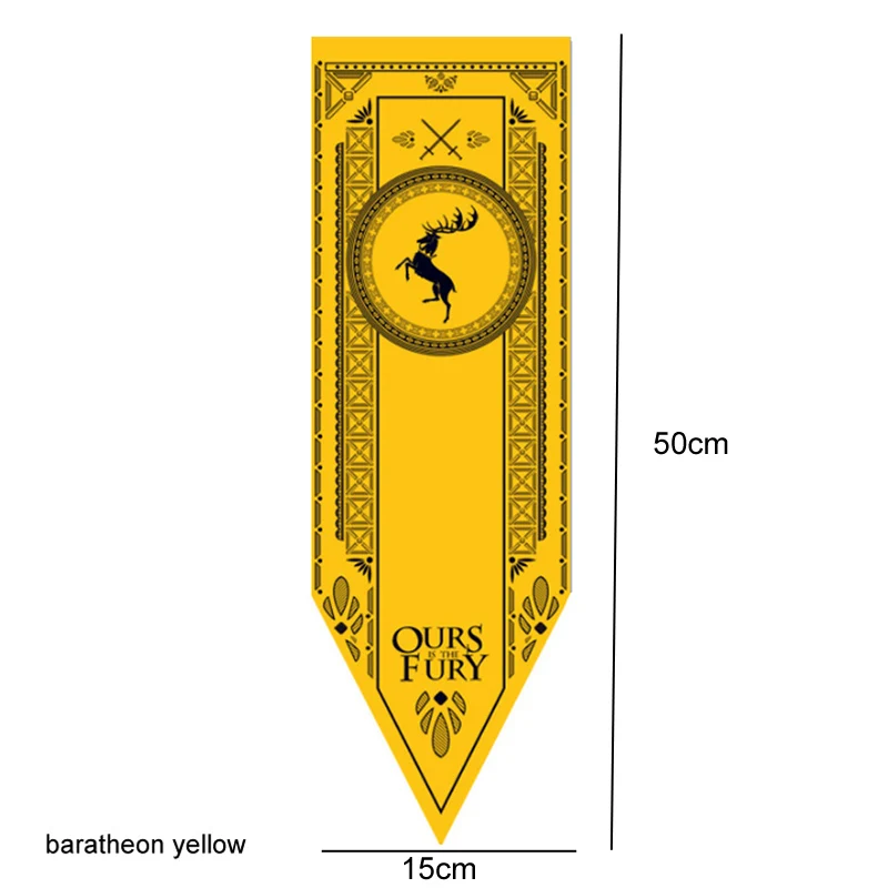 baratheon yellow Домашний декор Игра престолов баннер флаг Старк Тулли Мартелл волк Дракон полиэстер престолов баннер игры украшения Болтон флаг - Цвет: baratheon yellow