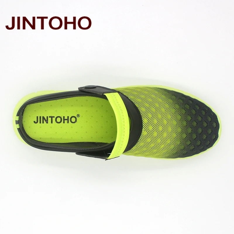 Мужские сандалии jintoho летние шлепанцы из дышащей сетки недорогая пляжная обувь |