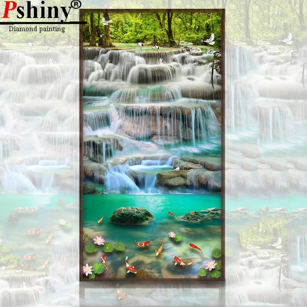 PSHINY DIY 5D алмазная вышивка Продажа Натуральные крик рыбы картины из кристаллов