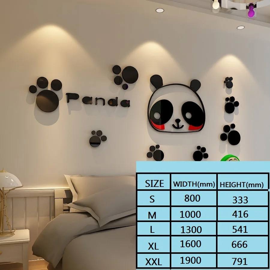 Мультяшные панды 3D наклейки для детской комнаты Настенный декор гостиная