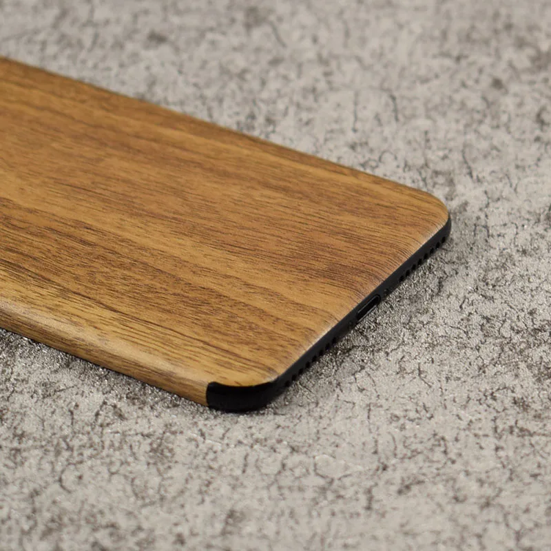Wood Grain Back Film For Apple iPhone 7 Plus Mobile Phone Cover Protector iPhone7 Stickers+Gift |