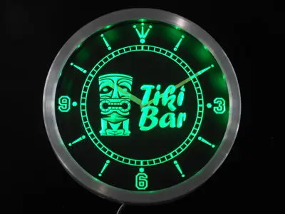 Неоновые светодиодсветодиодный настенные часы nc0294 Tiki Bar Mask для пива | Дом и сад