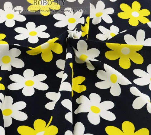 Новинка 2015 1 м темно-синие модные ромашка ситец ткань поплин человека одежда