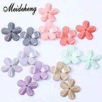 30mm acrylic flowers candy colorful beads five petal diy spacer beads for needlework jewelry hair rope makingdiy crafts 30pcs