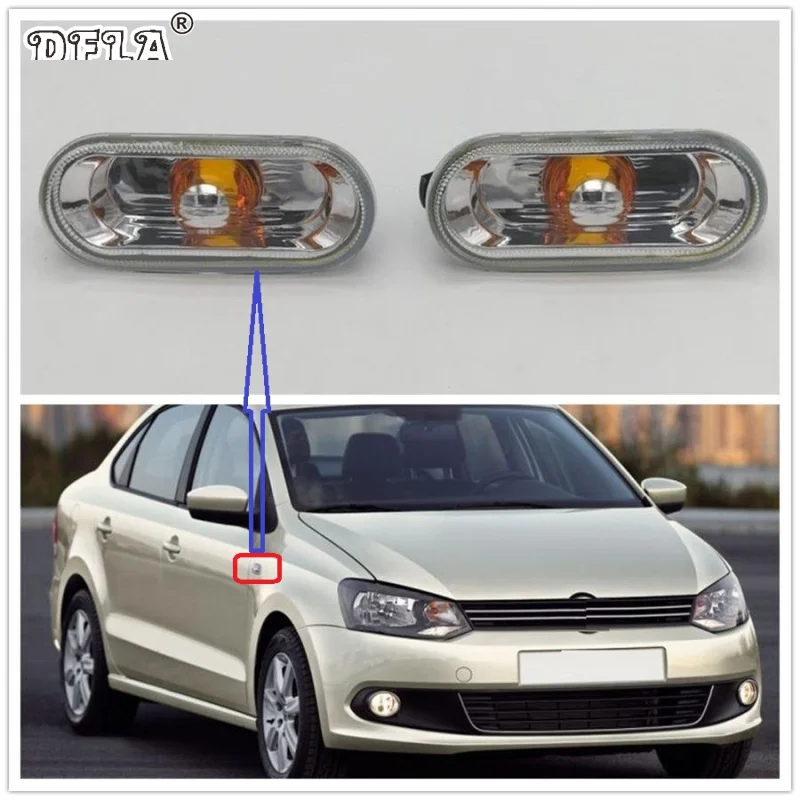 2 шт. для VW Polo Sedan 2010 2011 2012 2013 автомобильный Стайлинг боковой маркер указатель поворота светильник повторитель лампы