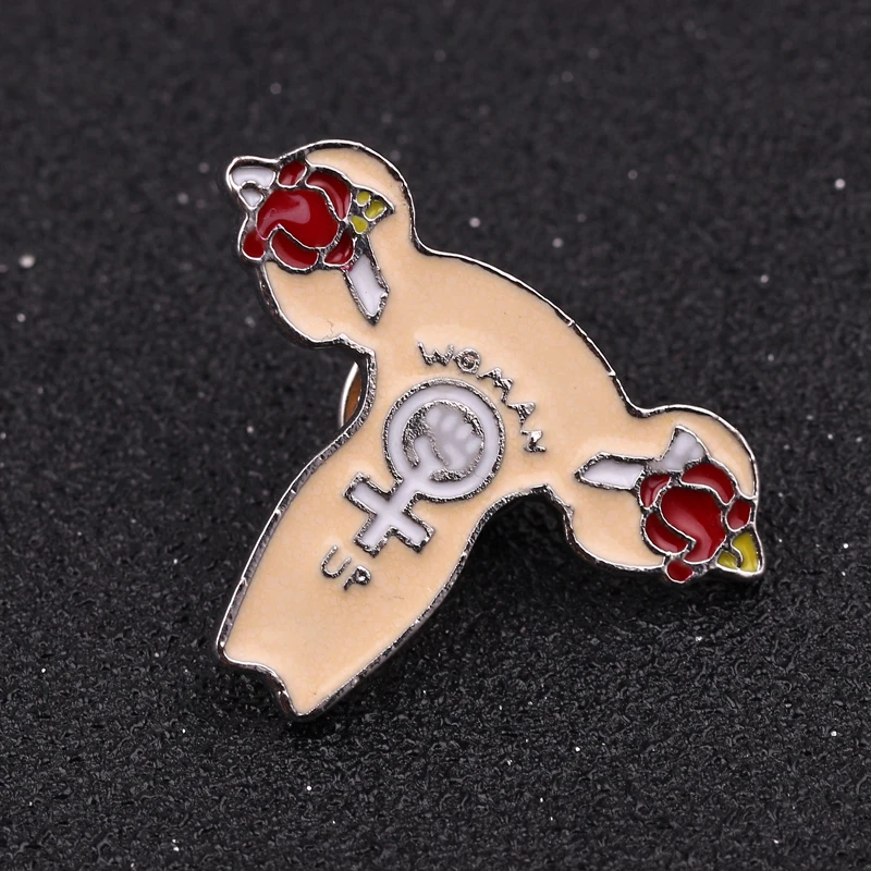 Оптовая продажа 10 шт./лот Cuterus pin матки эмали штырь роза цветок броши для женщин