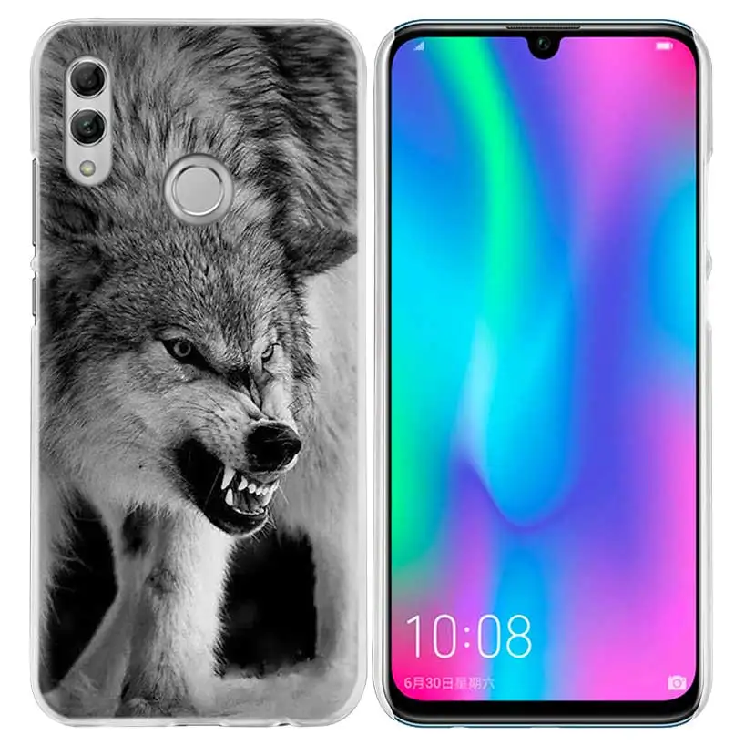 Девушка и чехол с волком для huawei Honor 8X Y9 9 10 Lite Play 8C 8S 8A Pro V20 20i 10i Y6 Y7 Жесткий PC Coque Capa чехол для телефона