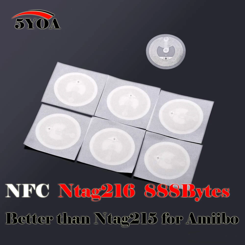 

10pcs NFC NFC216 888 Bytes Tag Sticker Label Key Tags Token Patrol Badge