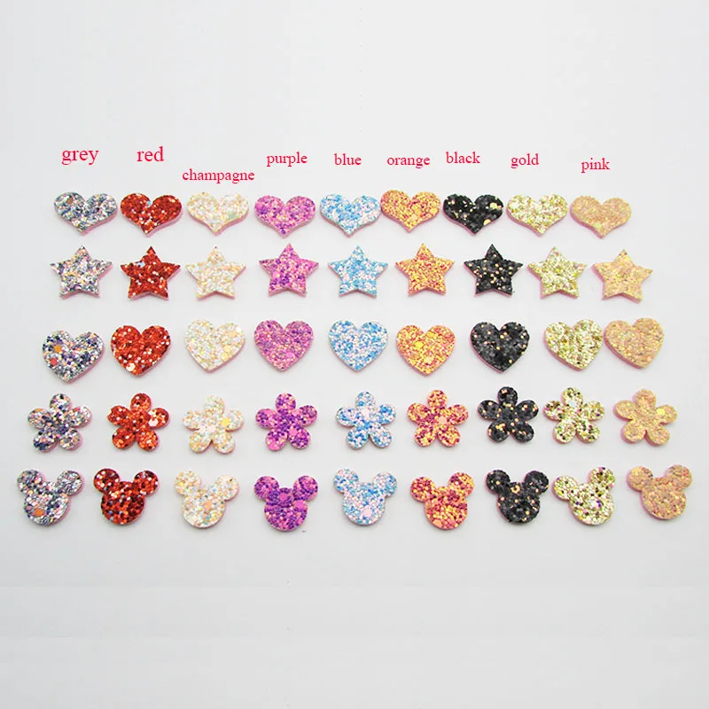 50 шт./лот небольшие блестящие аппликации с цветами/звездами для украшения торта
