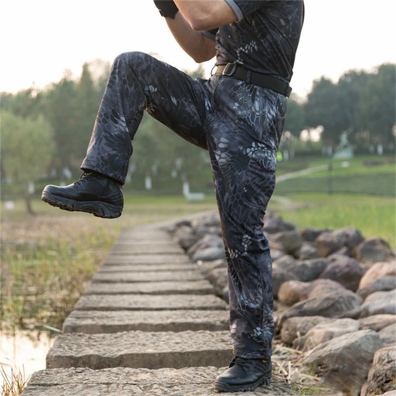 

aichAngeI Winter Shark Skin Soft Shell Tactical Military Camouflage Pants Men Windproof Waterproof Warm Camo Army Fleece Pants