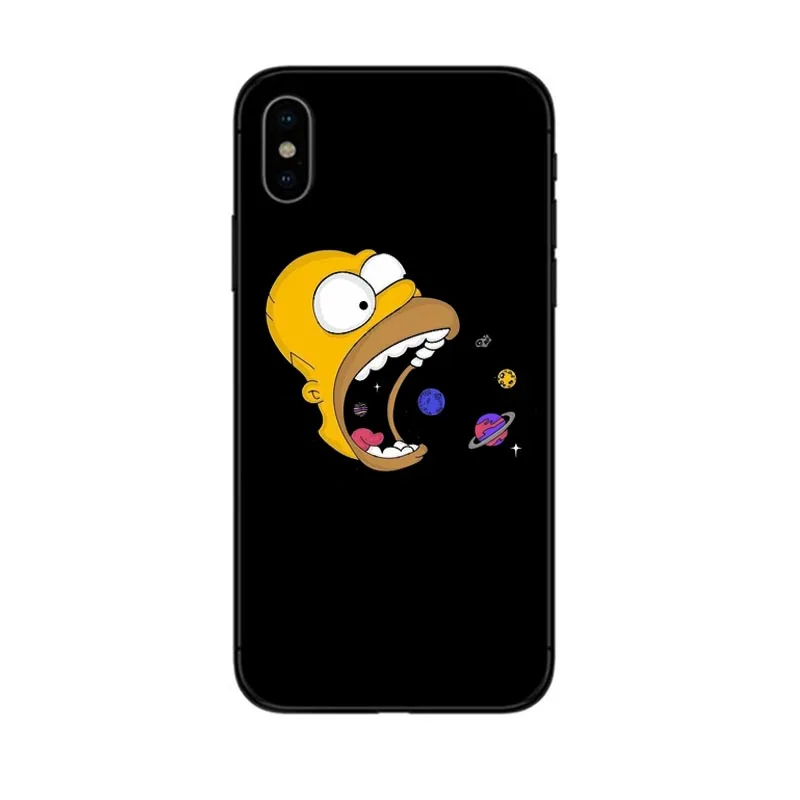 Black TPU Silicone Homer J. Simpson Черный силиконовый чехол для телефона чехол для iPhone 5 5S SE 6 6s 7 8 Plus X 10 XR XS Max Bart Simpson Забавный мультяшный чехол - Цвет: Black TPU Silicone