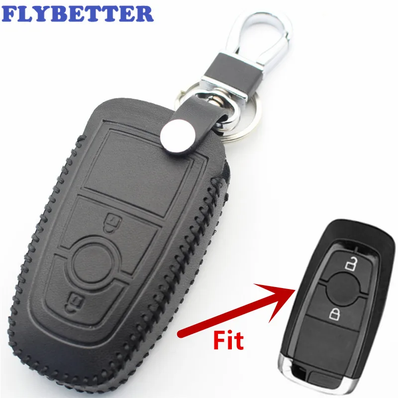 Чехол FLYBETTER для смарт ключа Ford EcoSport L501 из натуральной кожи с 2 кнопками|Футляр