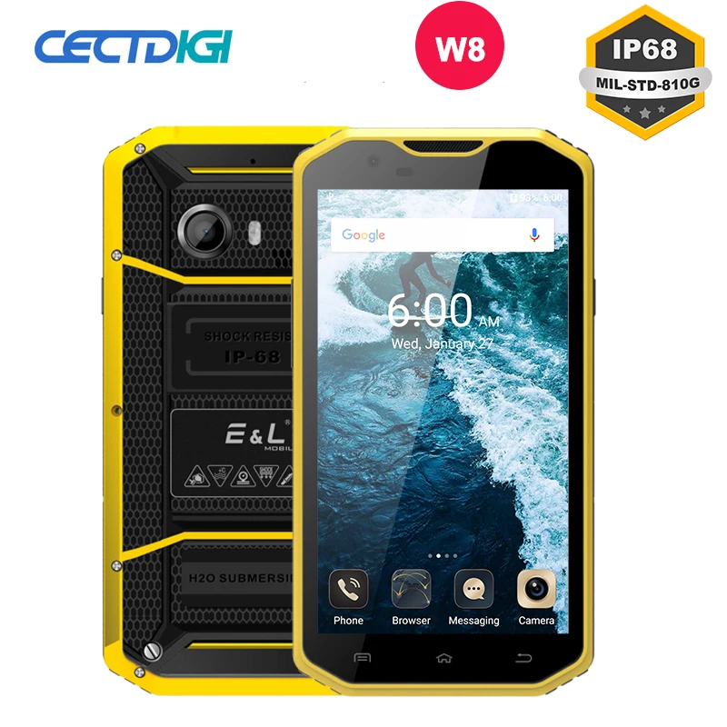 E & L W8 прочный смартфон 5 дюймов HD ips 4G сенсорный мобильный телефон MTK6753