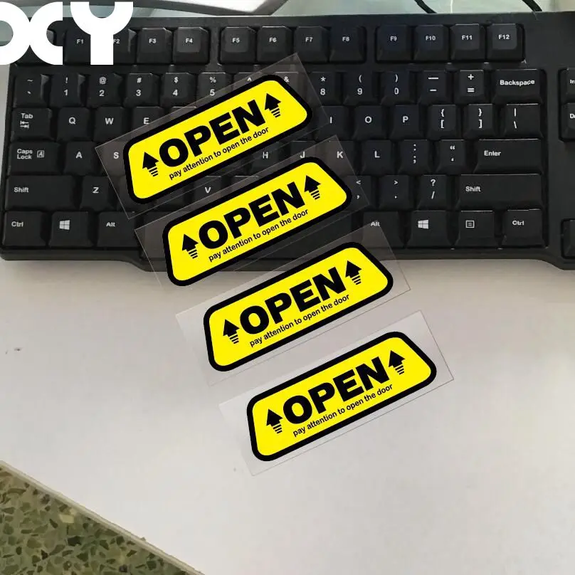 XY 4 шт./компл. светоотражающая открытая наклейка дверь предупреждающий сигнал
