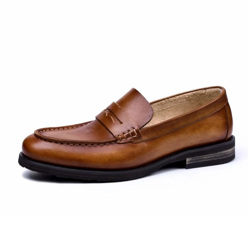 Top Quality Business Man Genuine Leather Casual Shoes New Retro Comfort Slip On Loafers Summer Breathable Low Heel Driving | Обувь