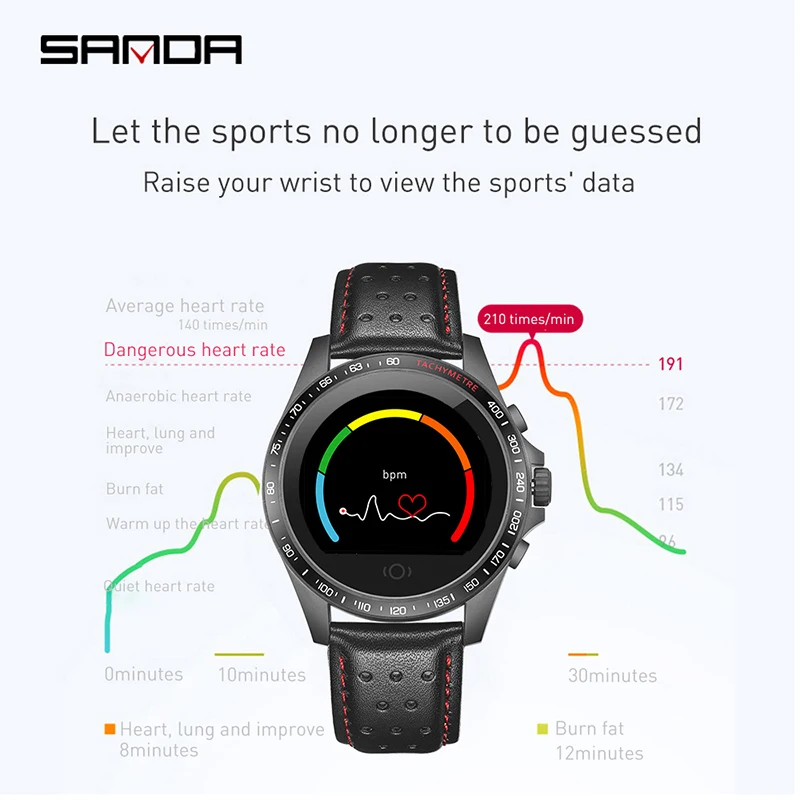 Bluetooth Смарт спортивные часы электронные наручные кровяное давление