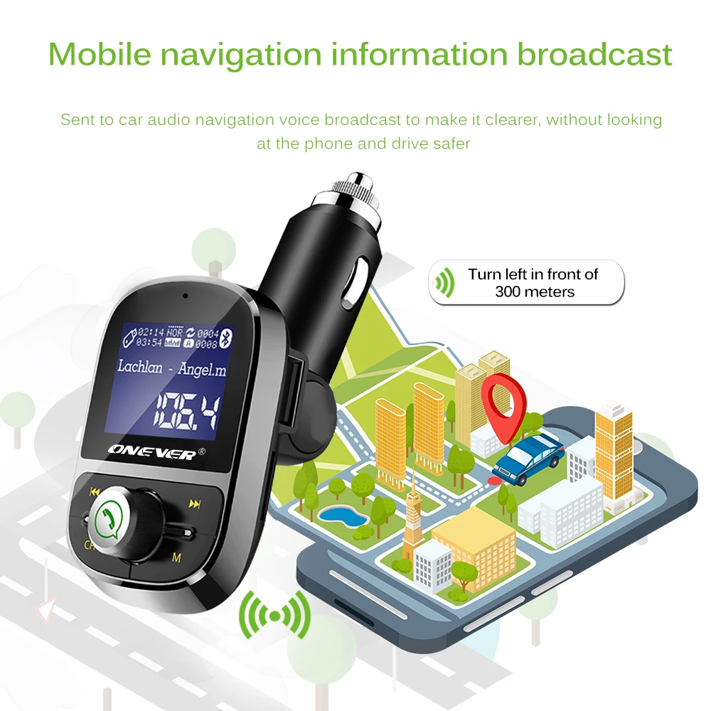 

FM Transmitter Wireless Bluetooth Hands-free Car Kit FM Modulator Audio Car Mp3 Player 3.1A USB Charger Support TF Card U