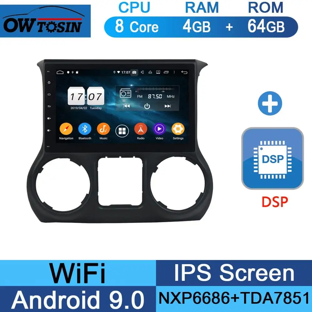64G DSP 10," ips 8 ядерный 4G+ 64G Android 9,0 для Jeep Wrangler 3 JK 2011 2012 2013 автомобильный dvd-плеер радио gps Parrot BT - Цвет: 64G DSP