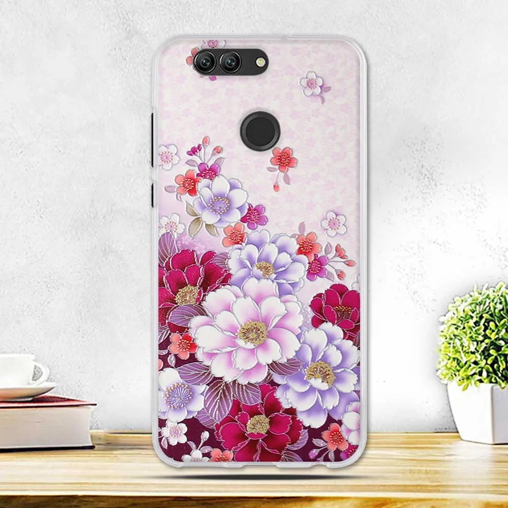 Чехол для Huawei Nova 2 Plus мягкая задняя крышка из ТПУ чехлы plus искусственная