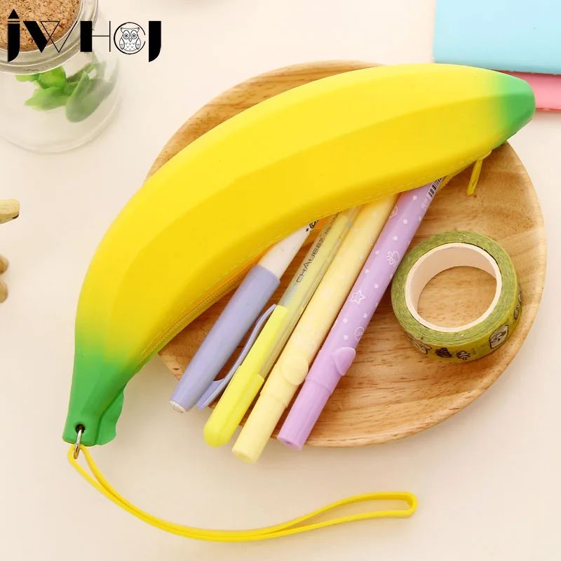 1х новая силиконовая сумка-карандаш в форме банана резиновый футляр для