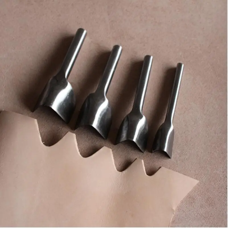 DIY ручной работы из воловьей кожи выделенный Инструмент отверстия V острый