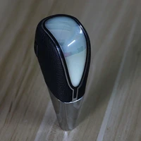 black leather touch motion activated led light auto car shift knob shifter gear multicolor white
