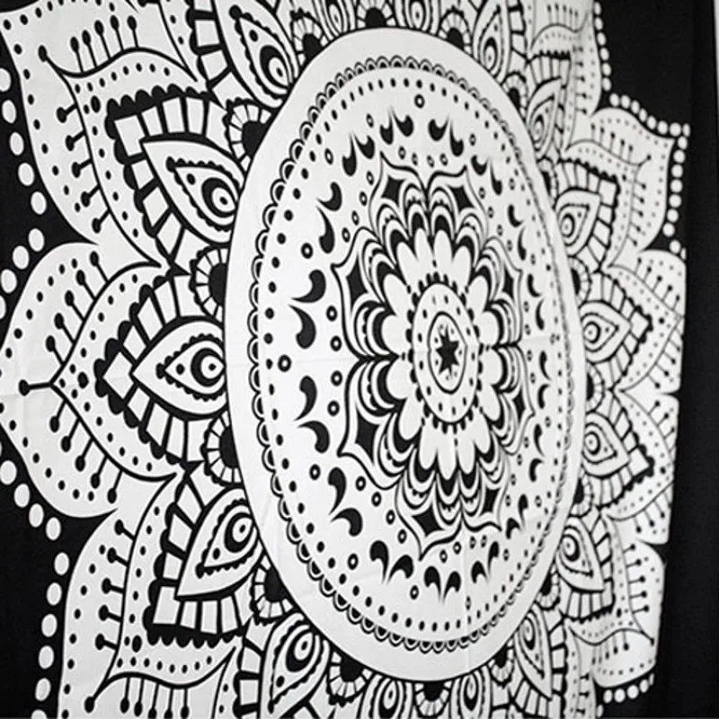 Черно-белый тканевый гобелен в богемном стиле многофункциональный скатерть с