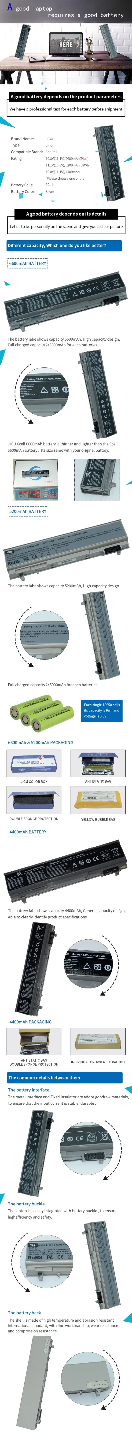 JIGU ноутбука Батарея для Dell Latitude E6400 E6410 E6500 E6510 M2400 M4400 M4500 312-0748 312-0754 312-0917 451-11399 451-10583