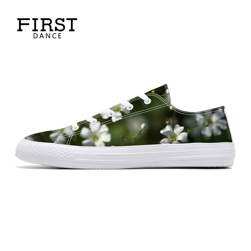 Туфли женские с цветочным принтом классические парусиновые туфли первым танцем