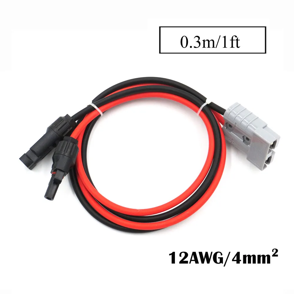 1FT 12AWG 2,5/4/6mm2 MC4 разъем Удлинительный кабель 1 м 2 м 3 м 5 м 10 м SH50 штекер 50A SMH Панели солнечные быстро подключить Tab Батарея соединение - Color: 1FT 12AWG