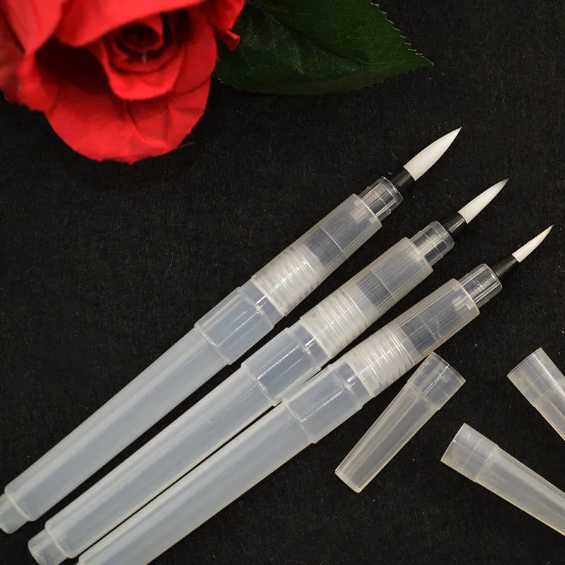 3 размера однотонная Акварельная авторучка кисть для рисования ручка хранения
