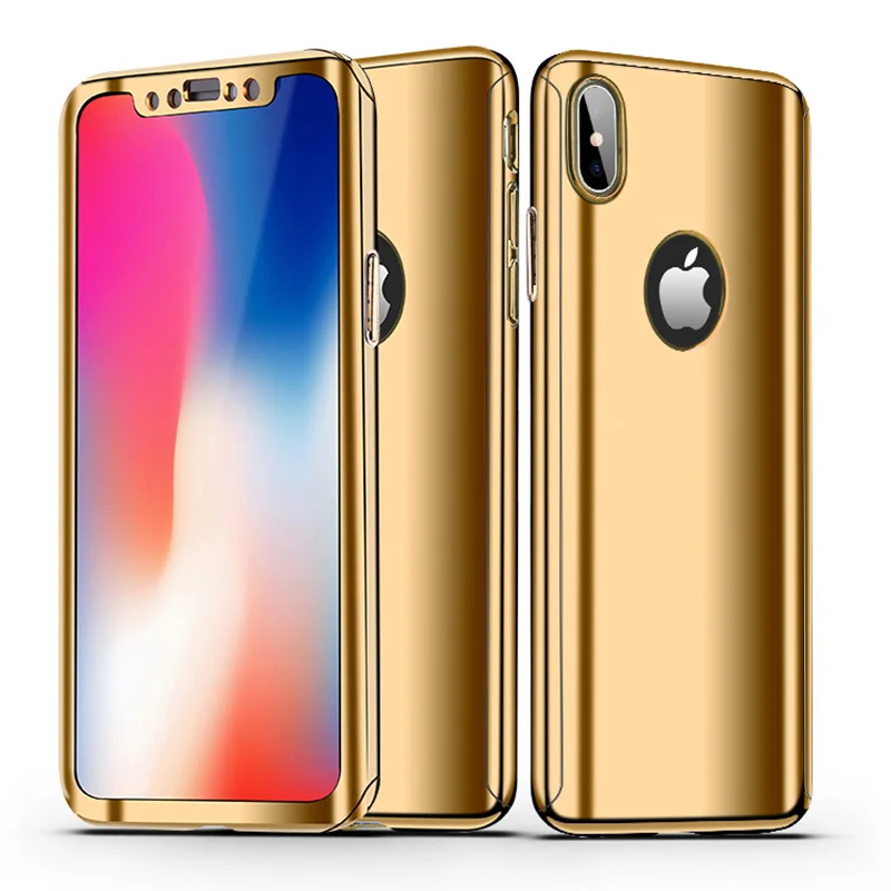 Защитный роскошный зеркальный чехол для iPhone 6 6s Plus 7 7plus 8 8Plus с твердым покрытием из