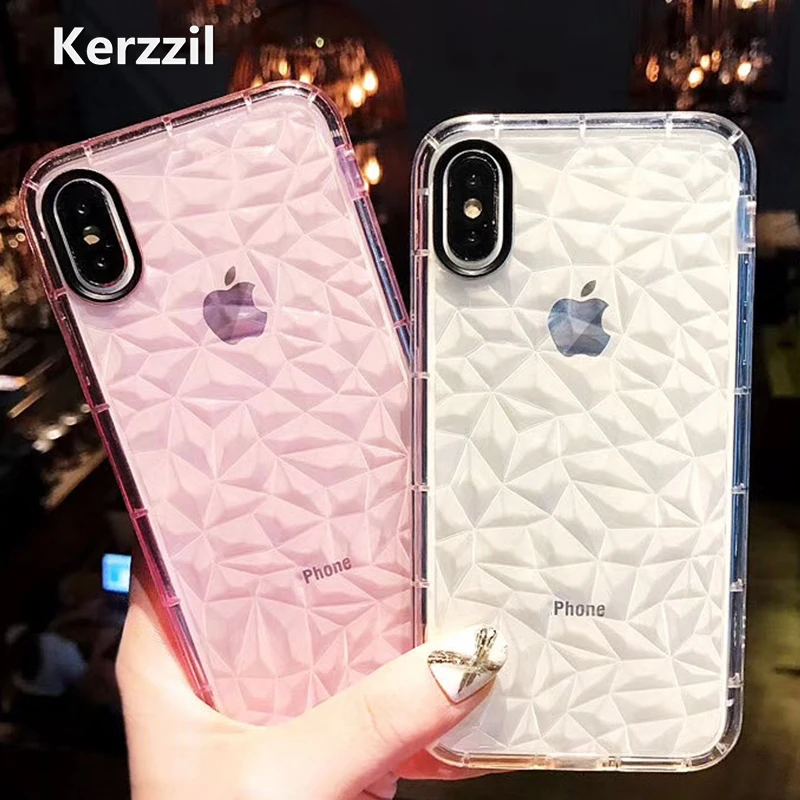 Kerzzil Diamond Transparent Case For iPhone 7 6 6S 8 Plus TPU Clear Protection X Ultra Thin Phone |